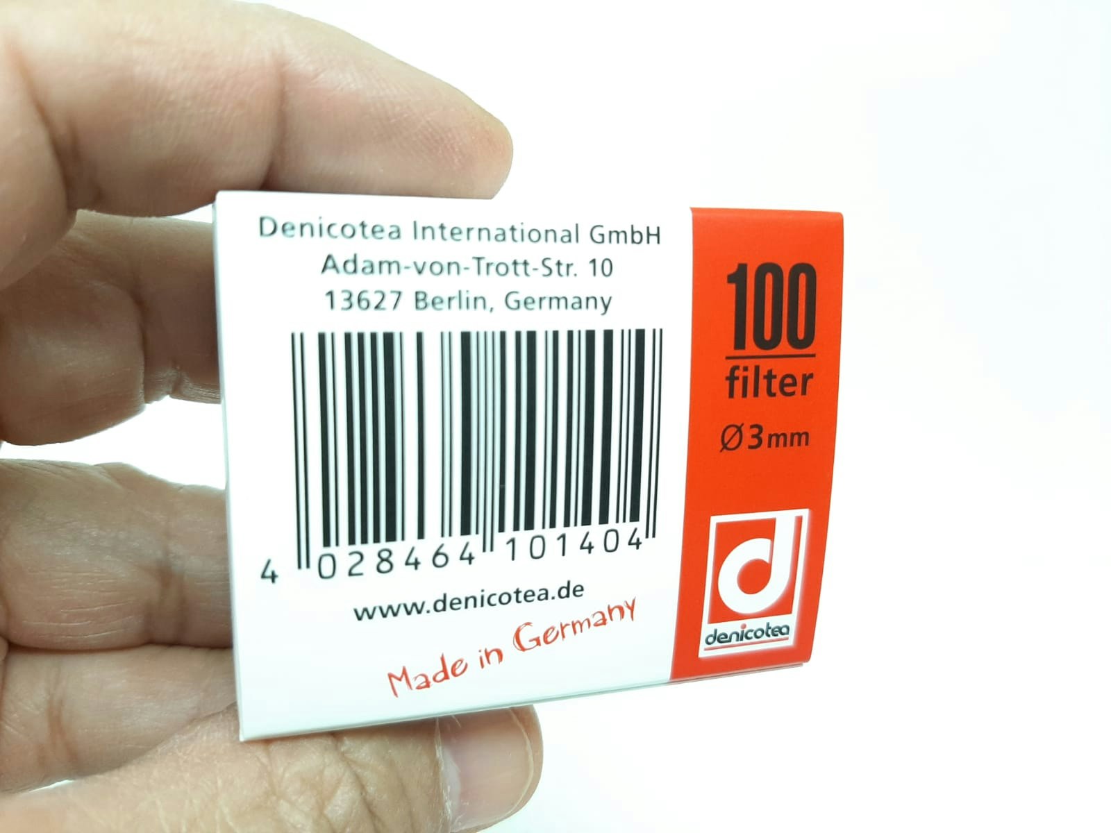 Denicotea Pappersfilter 3mm (1 förpackning X 100 filter)