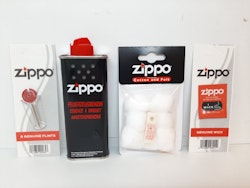 Zippo Tillbehör: Bensin + stift + vekar + bomull