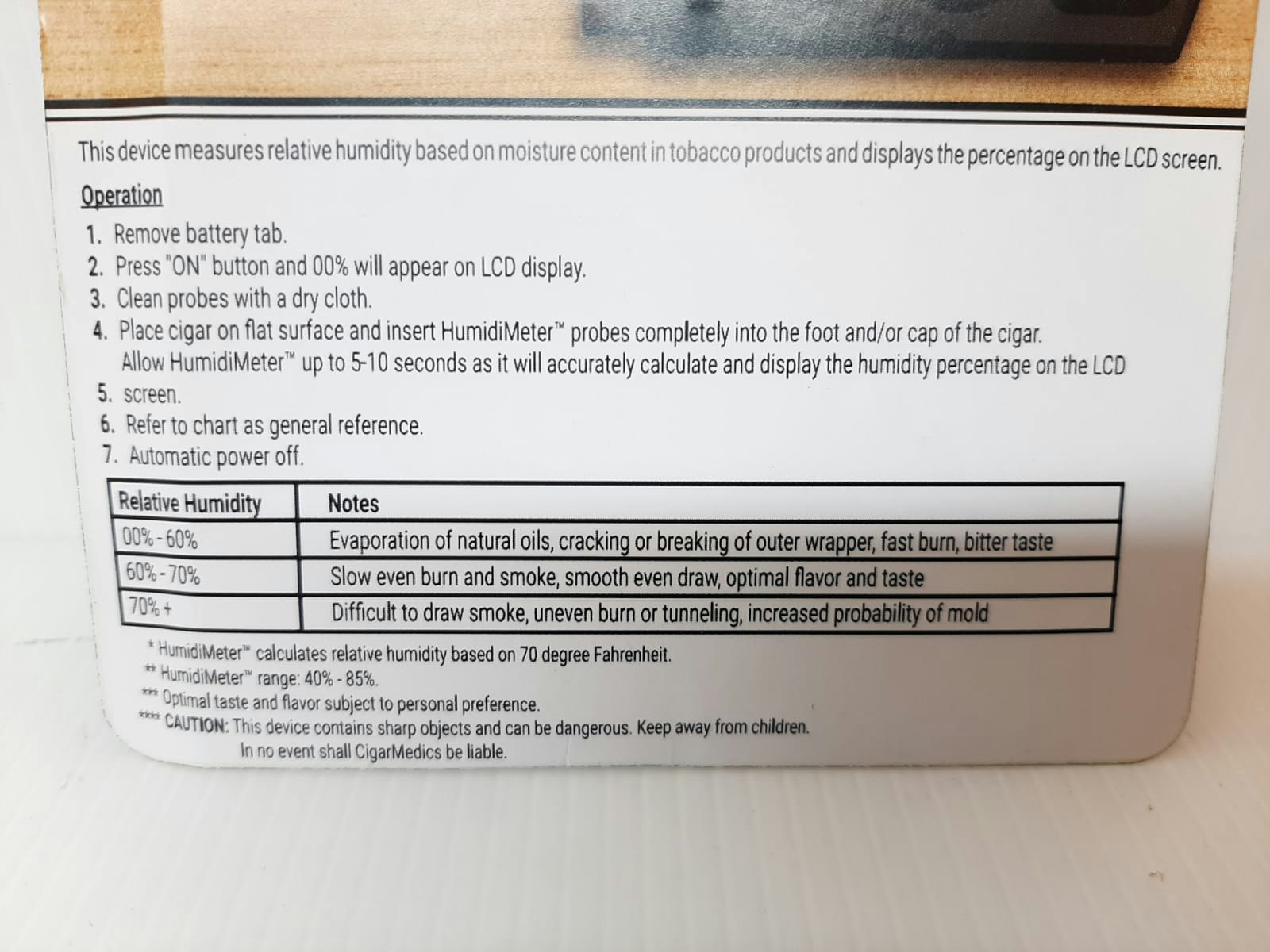 Cigarr Fuktmätare / Humidimeter / Kalibrering (Fukt mätare)