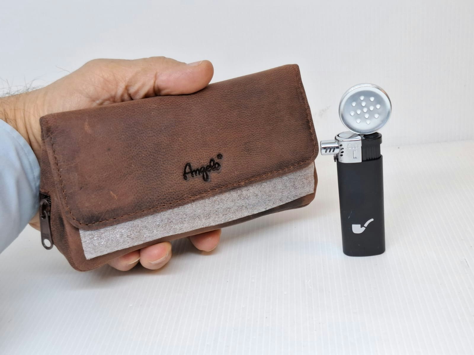 Pipväska / Pipfodral ANGELO GOAT LEATHER (2 pipor)