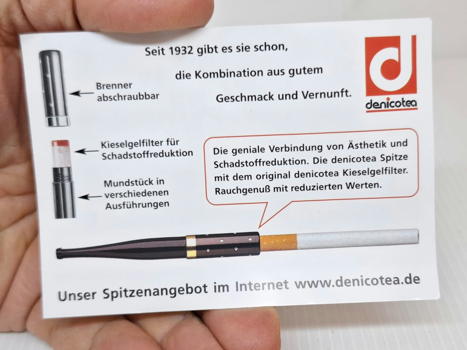 Cigarettmunstycke Denicotea Rozay + 10 Filter