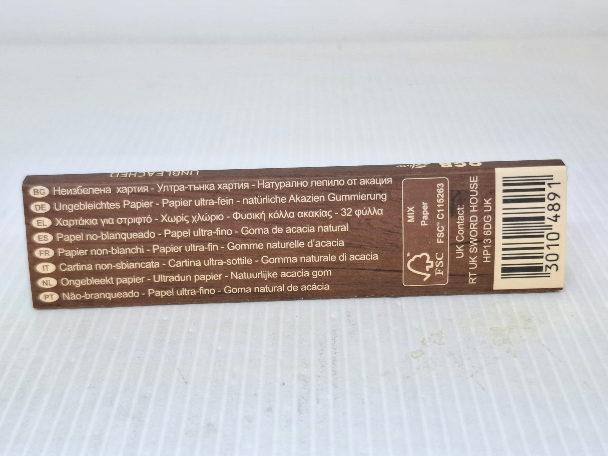 OCB Kingsize Slim Unbleached (5 förpackningar)