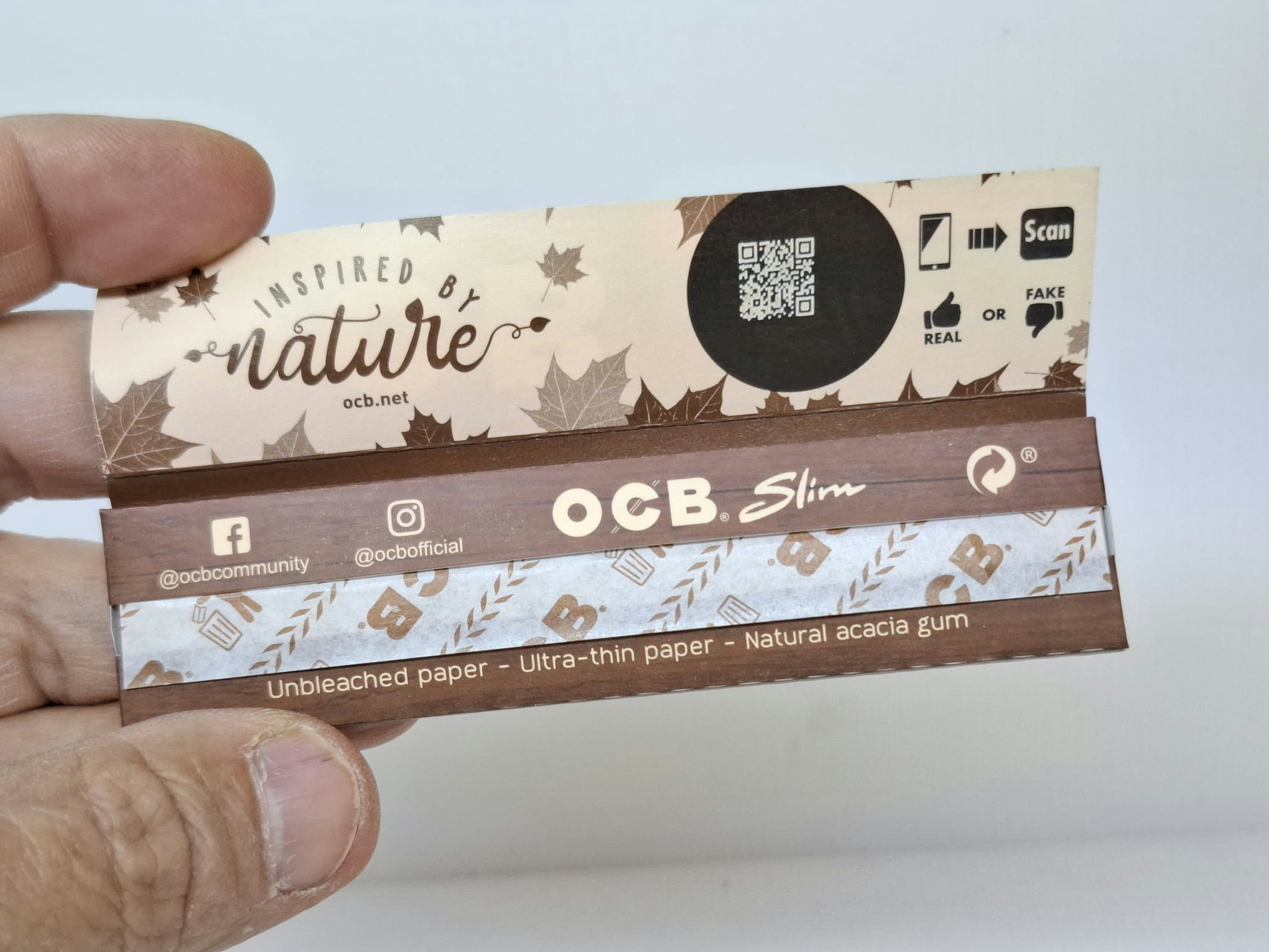 OCB Kingsize Slim Unbleached (5 förpackningar)