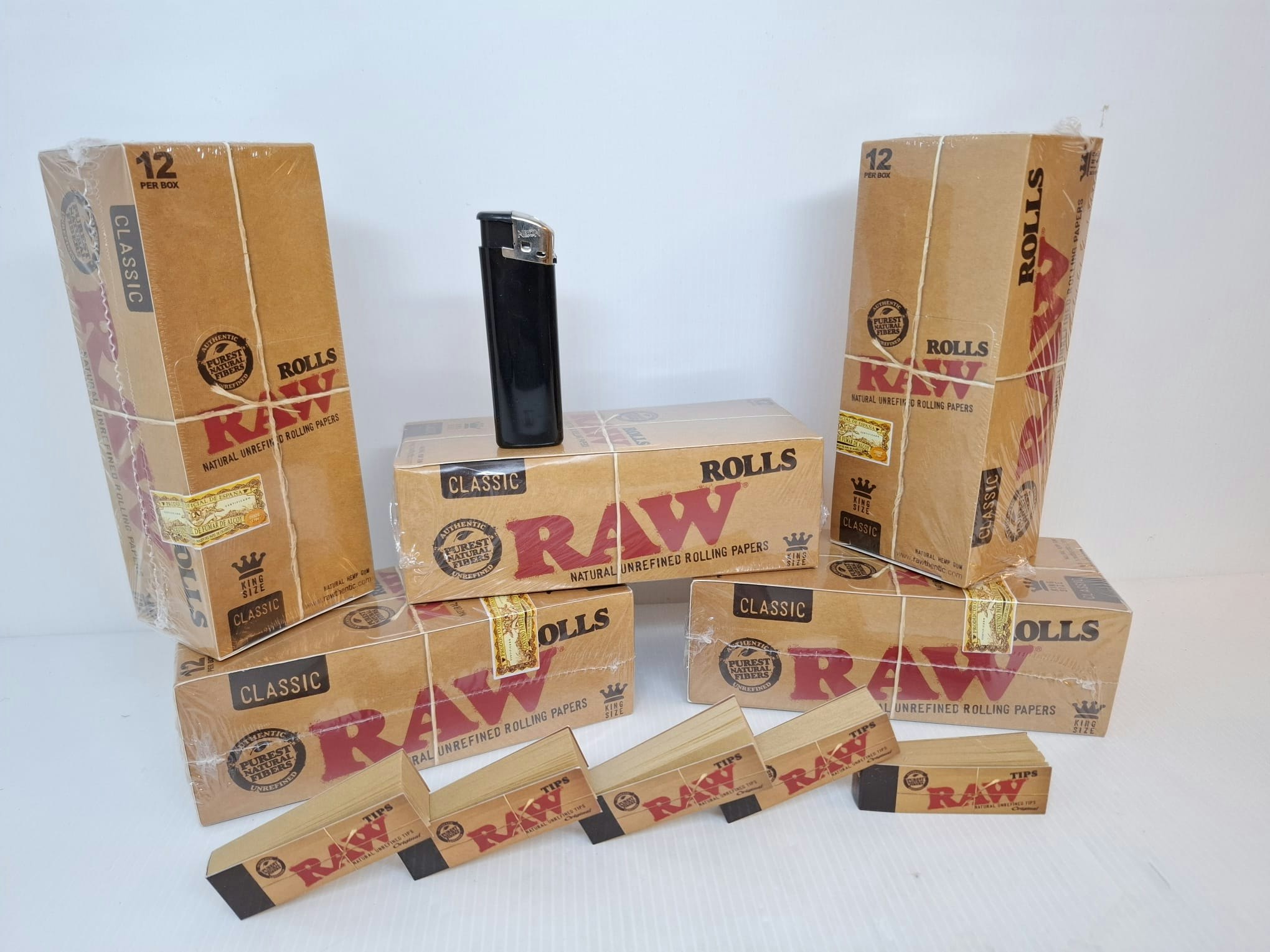 Fem Displays RAW Rolls + filter + tändare