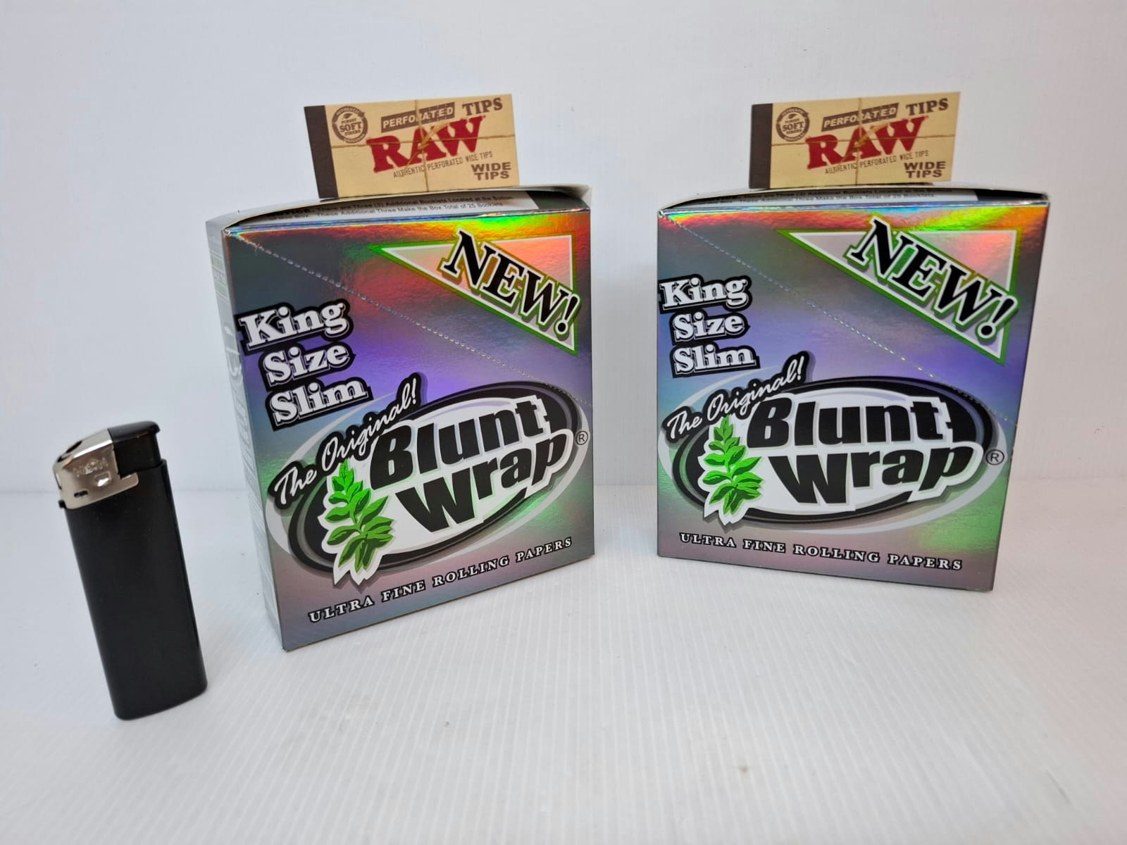 TVÅ DISPLAY: Bluntwrap Slims + tillbehör