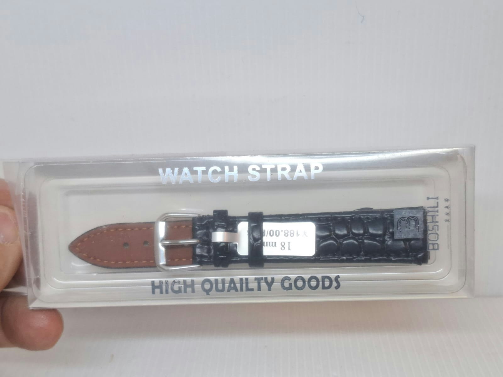 Armband SVART "KROKODIL" (18 mm)