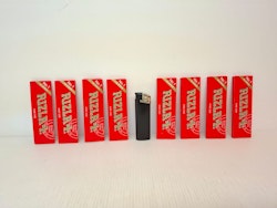 Rizla Röd Kingsize Slim rullpapper (8 förpackningar)