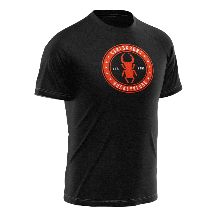 KHK T-shirt, svart -rund logo