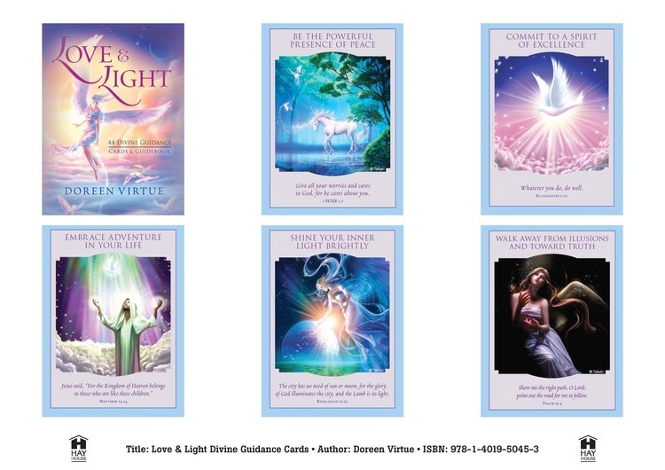 RESERVLAGER Love & Light  44 Divine Guidance Cards and Guidebook by Doreen Virtue