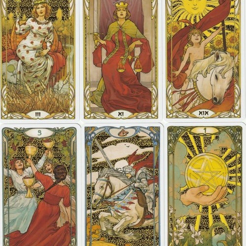 Golden Art Nouveau Tarot Illustrated by Giulia Massaglia