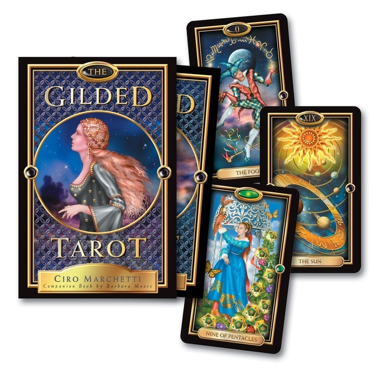 Gilded Tarot deck and guidebook by Ciro Marchetti