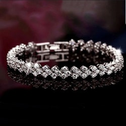 kristall hjärta armband - 18 cm