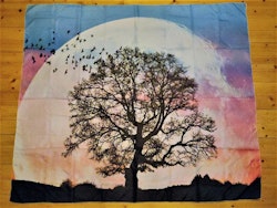 Rosa måne med träd tarot bordsduk väggdekoration