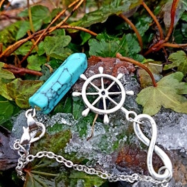 Infinity pendel i turkos med sjömansroder