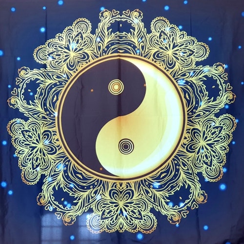 Yin och yang gyllene sol tarot bordsduk väggdekoration