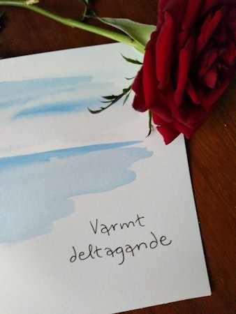 Handmålat kort i sorg