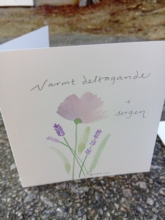 Handmålat kort med kuvert