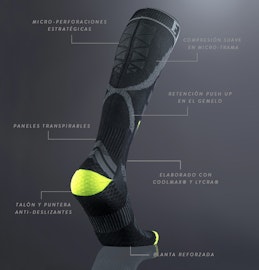 Padel/tennis kompression strumpor black herr