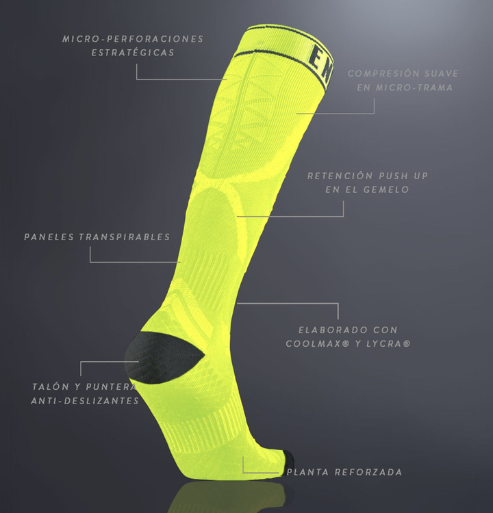 Padel/tennis kompression strumpor Yellow Herr