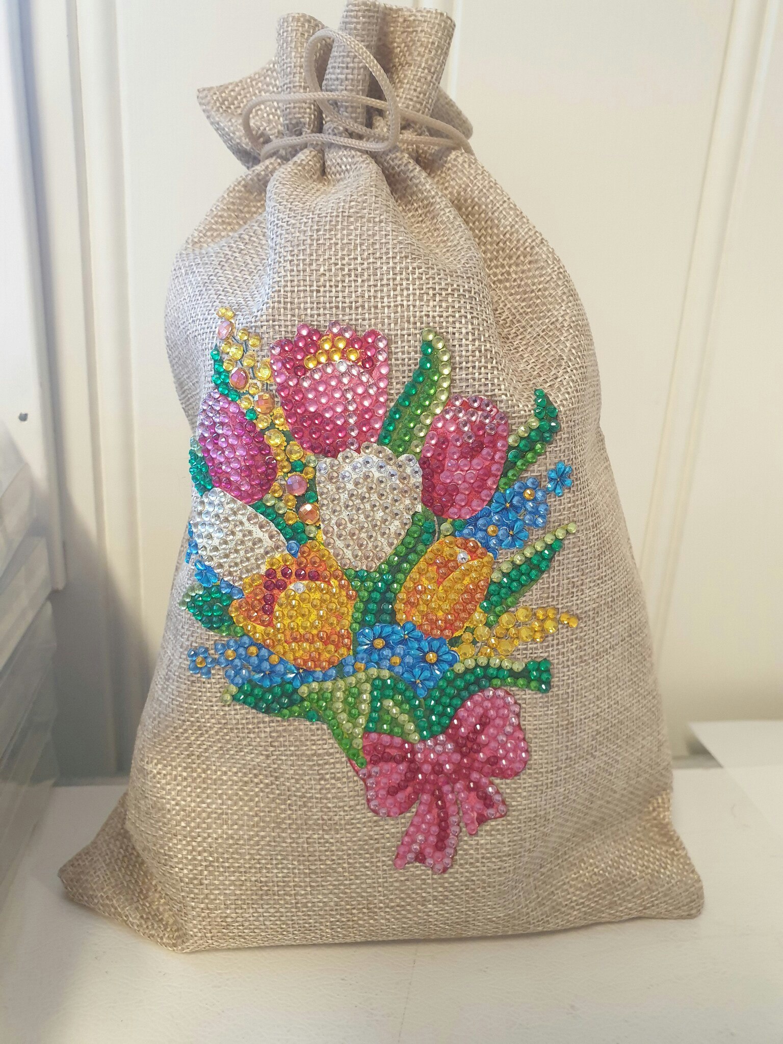 Gavepose blå blomster