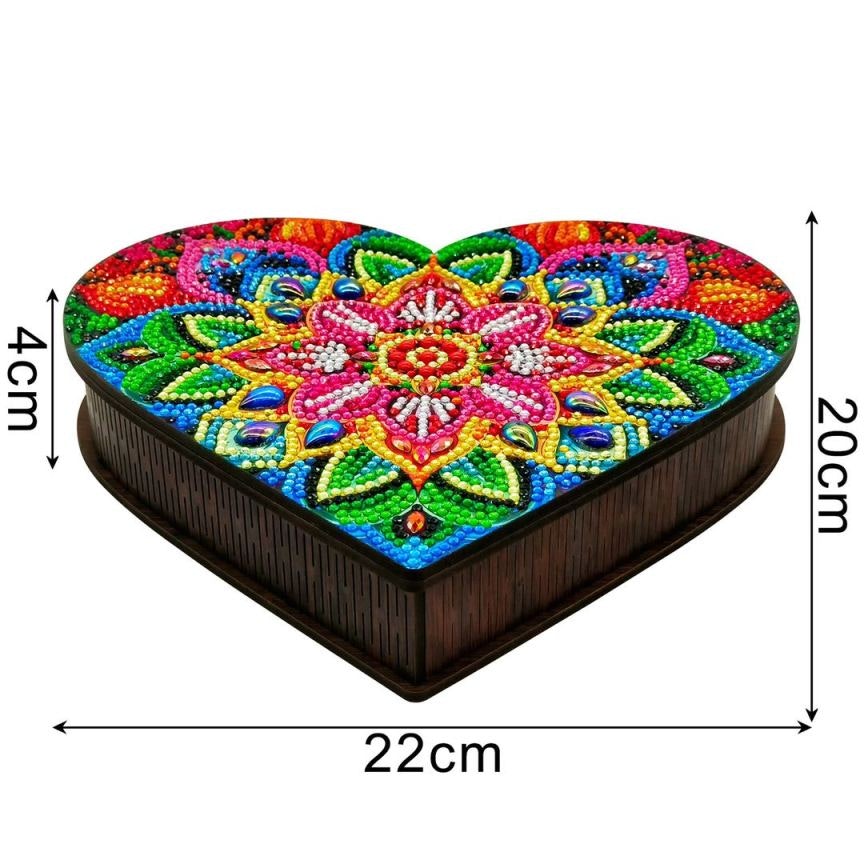 Boks hjerteformet mandala