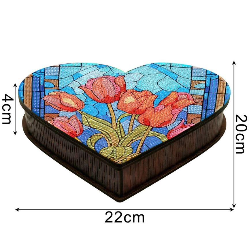Boks hjerteformet mandala