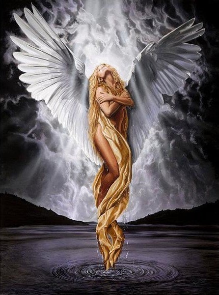 Engel med hvite vinger - Perlebilder