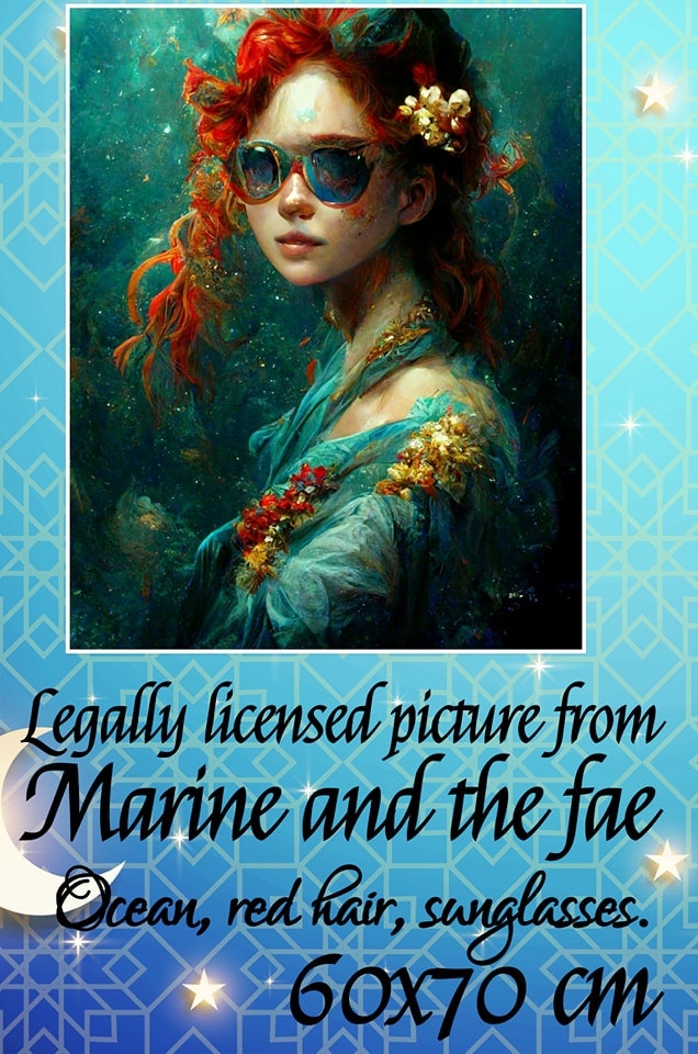 Solbrille fe Ocean, red hair, sunglasses ©Marine and the fae