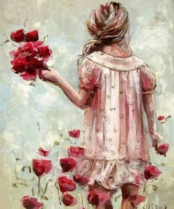 Jente med blomster