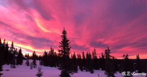 Solnedgang på Sjusjøen