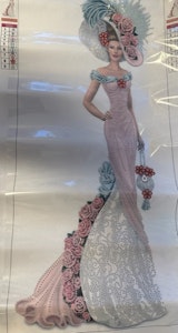 Turkis og rosa dame delvis perlet