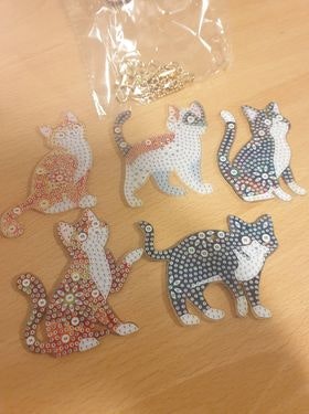 Nøkkelring/ veskepynt katt
