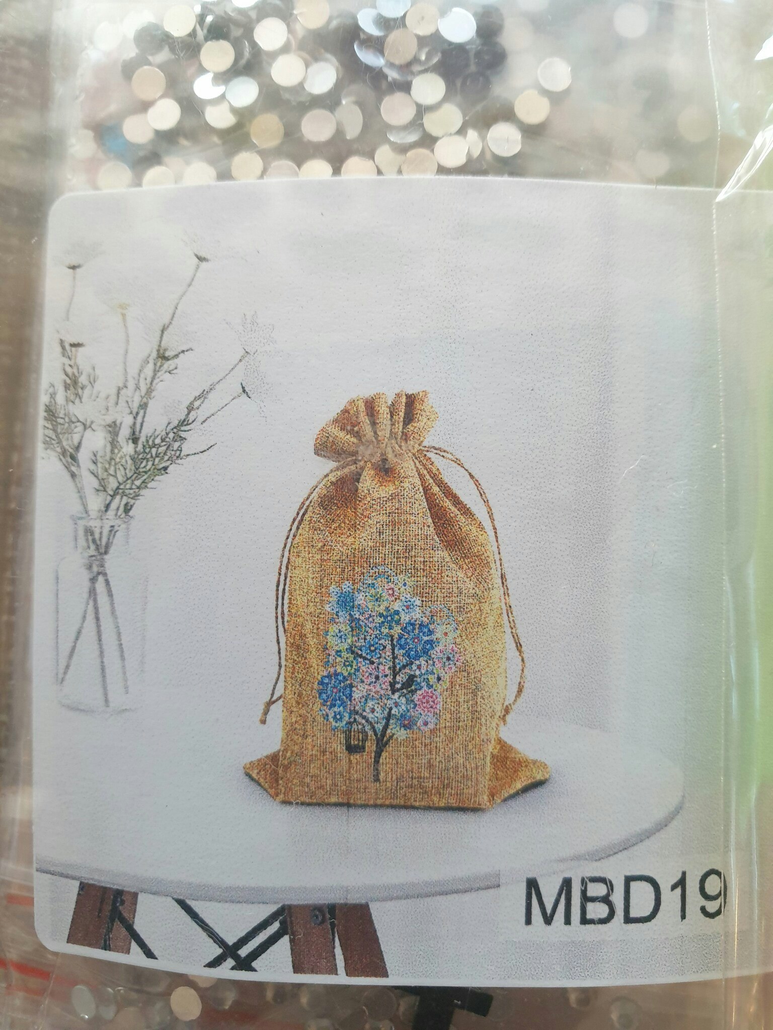 Gavepose blå blomster