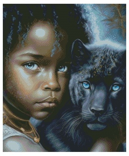 Blå øyne panter Blue eyes ©Morgana.fantasy.ai