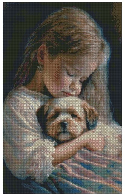Jente og hund Tenderness child and dog  ©Morgana.fantasy.ai