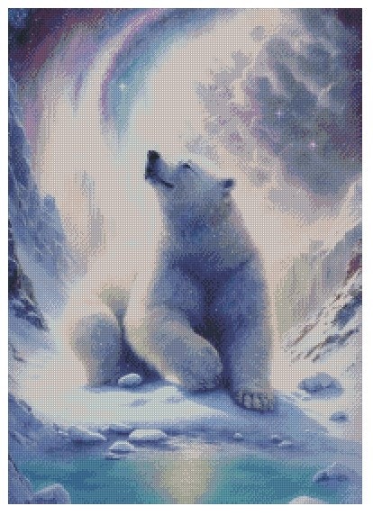 Isbjørn i nordlys Aurora borealis  ©Morgana.fantasy.ai