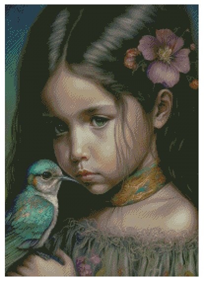 Jente og fugl Sweetness girl with bird  ©Morgana.fantasy.ai