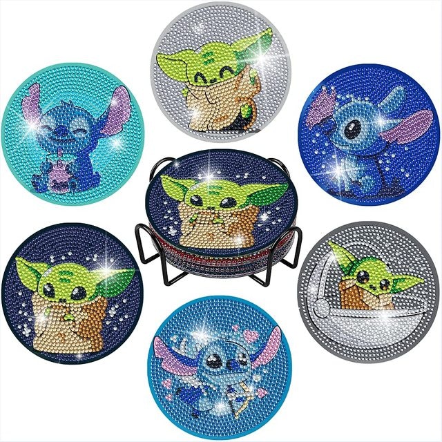 Glassbrikker Lilo og Yoda