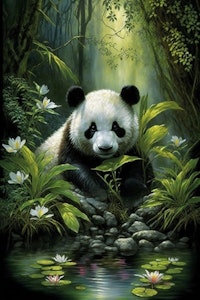 Panda i jungelen  ©Morgana.fantasy.ai