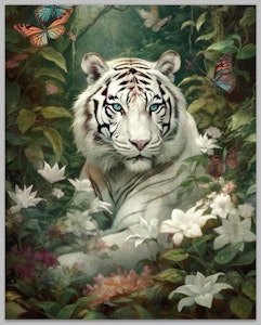 Hvit tiger i jungelen  ©Morgana.fantasy.ai