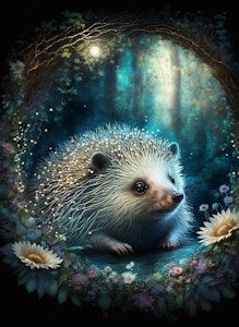 Pinnsvin med noen AB farger  ©Morgana.fantasy.ai