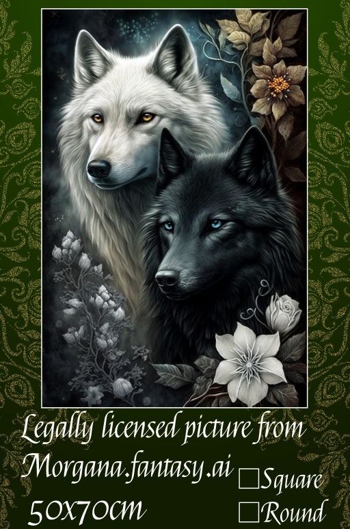 To ulver med noen AB farger  ©Morgana.fantasy.ai