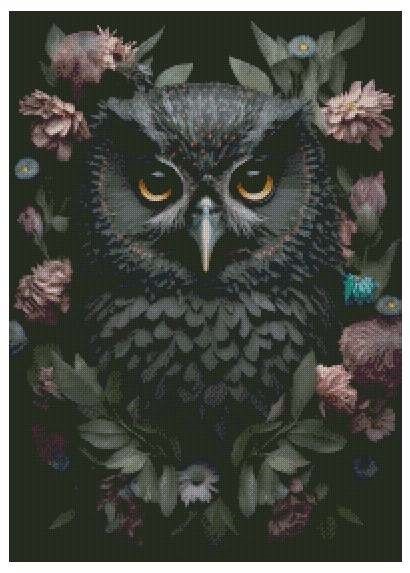 Ugle med rosa blomster ©MK5 studio