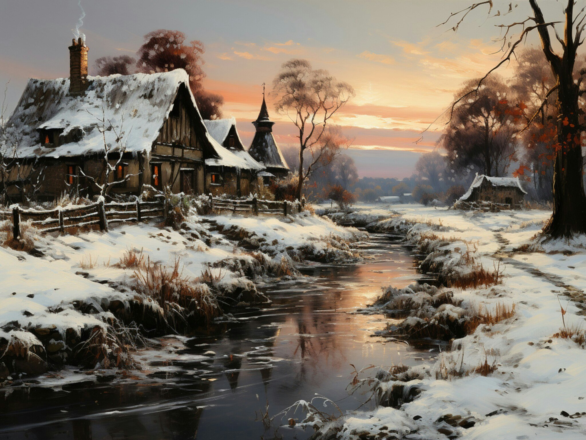 Vinterlandskap med elv © Vivid Splash