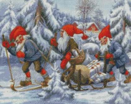 Tre nisser på skitur