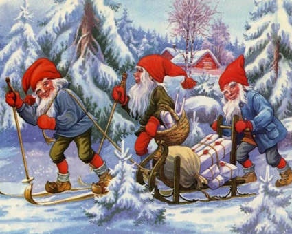 Tre nisser på skitur