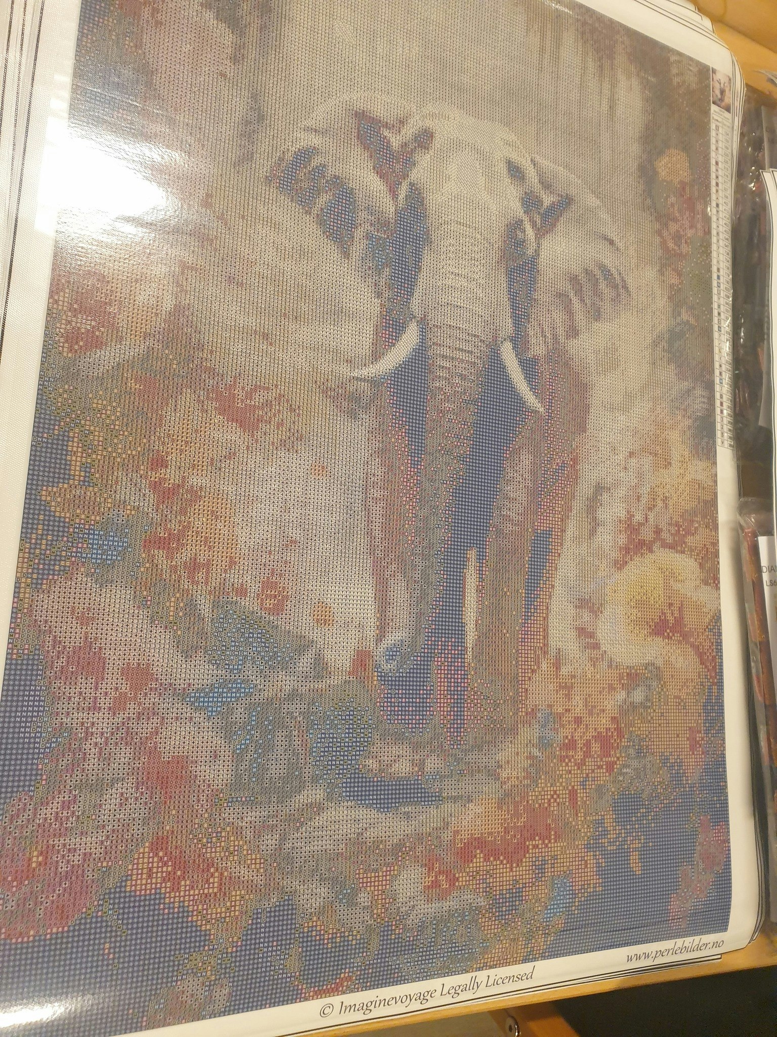 Elefant i blomstereng