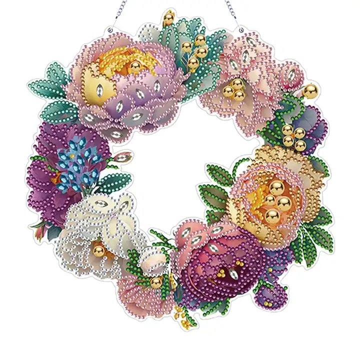 Blomsterkrans med lilla nyanser