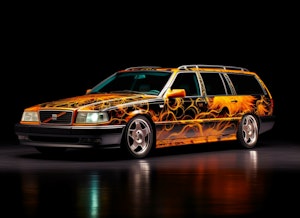 Flammelakkert Volvo