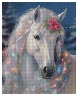 Hvit hest med noen AB perler